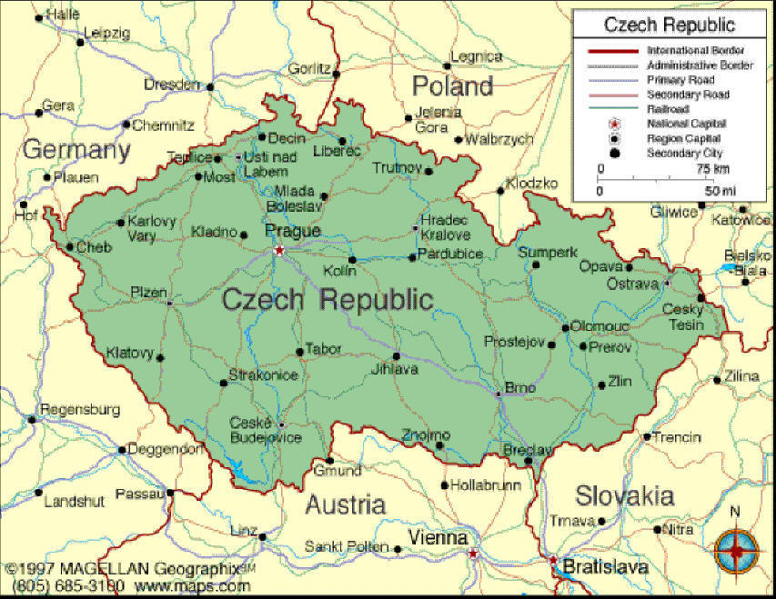 Map of Czech Republic