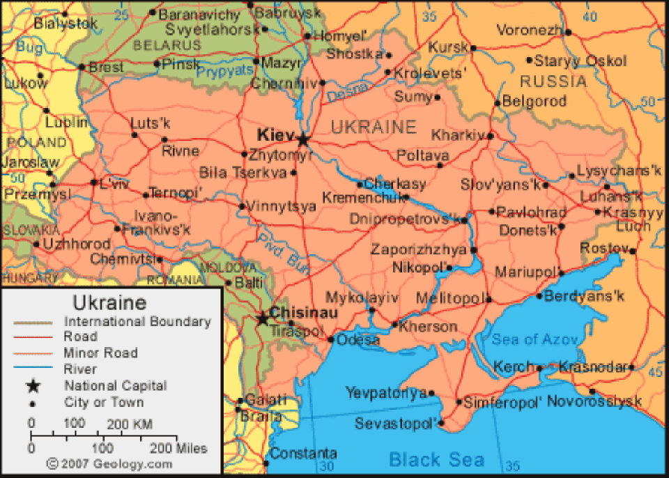 Ukraine political map