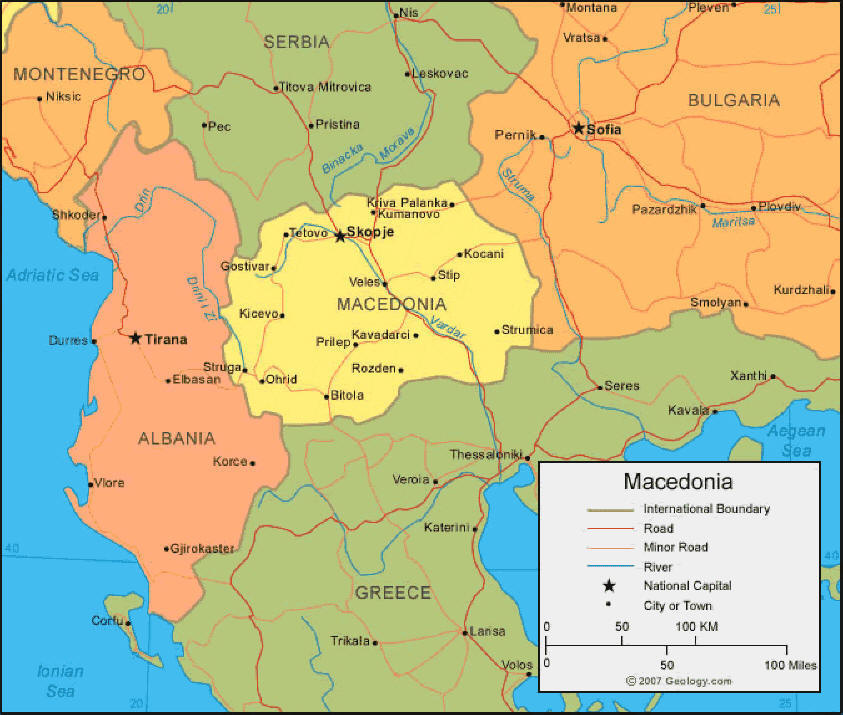Macedonia political map