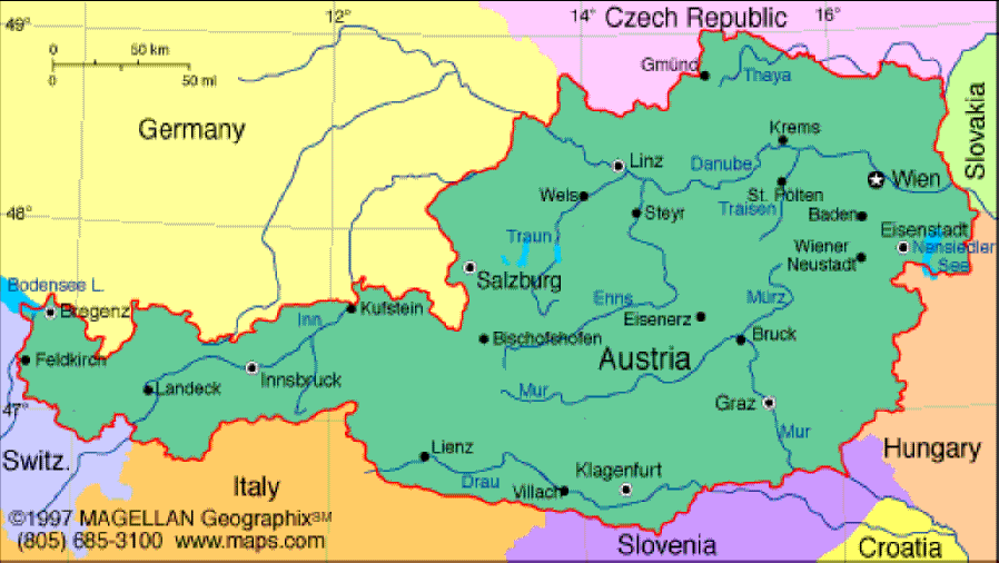 Map of Austria